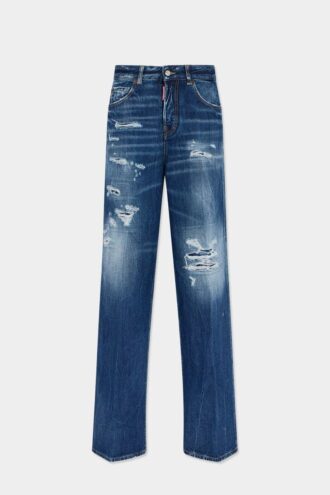 Baggy Traveller-Jeans met medium gescheurde was