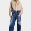 Baggy Traveller-Jeans met medium gescheurde was Baggy Traveller-Jeans met medium gescheurde was