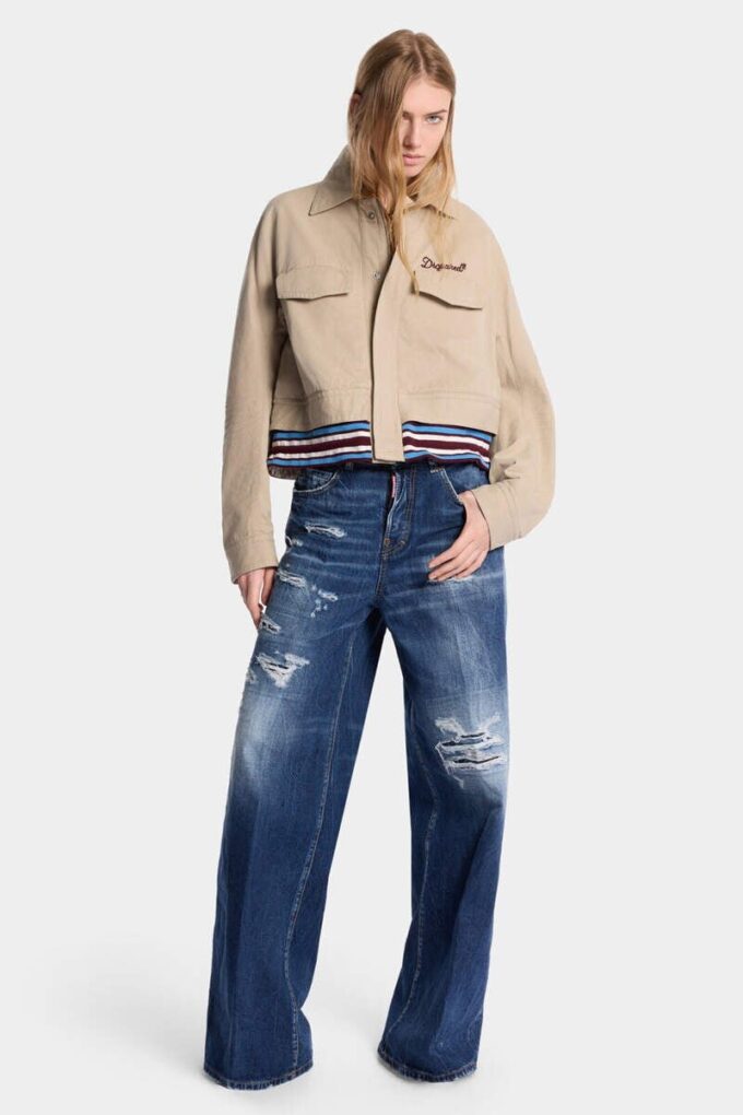 Baggy Traveller-Jeans met medium gescheurde was Baggy Traveller-Jeans met medium gescheurde was