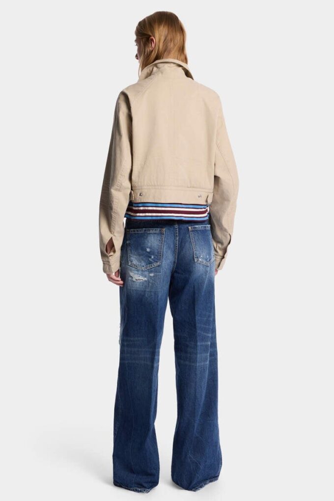 Baggy Traveller-Jeans met medium gescheurde was Baggy Traveller-Jeans met medium gescheurde was