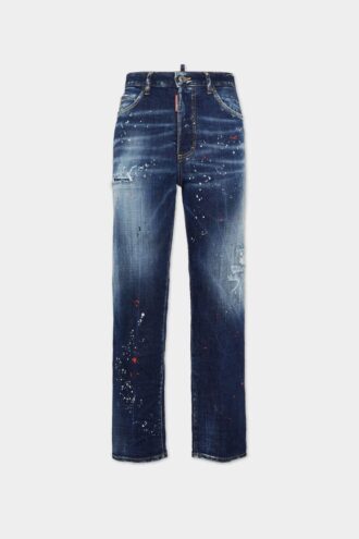 Boston-Jeans met medium rode vlekken