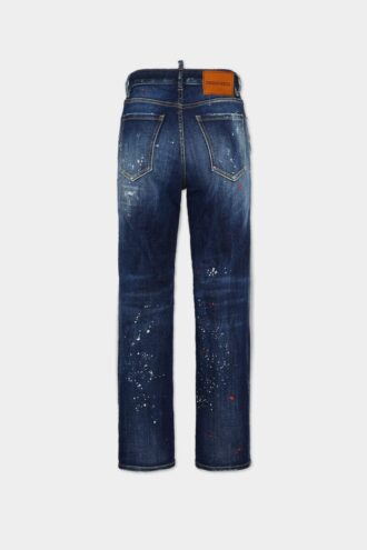 Boston-Jeans met medium rode vlekken