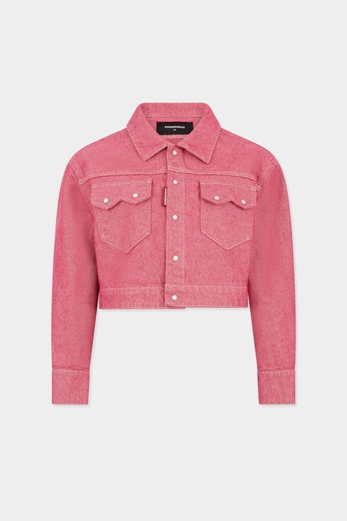 Boxy jeans-jas van Oxford-denim Boxy jeans-jas van Oxford-denim