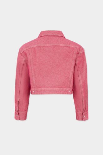 Boxy jeans-jas van Oxford-denim