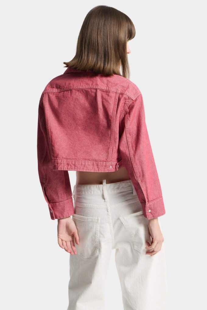 Boxy jeans-jas van Oxford-denim Boxy jeans-jas van Oxford-denim