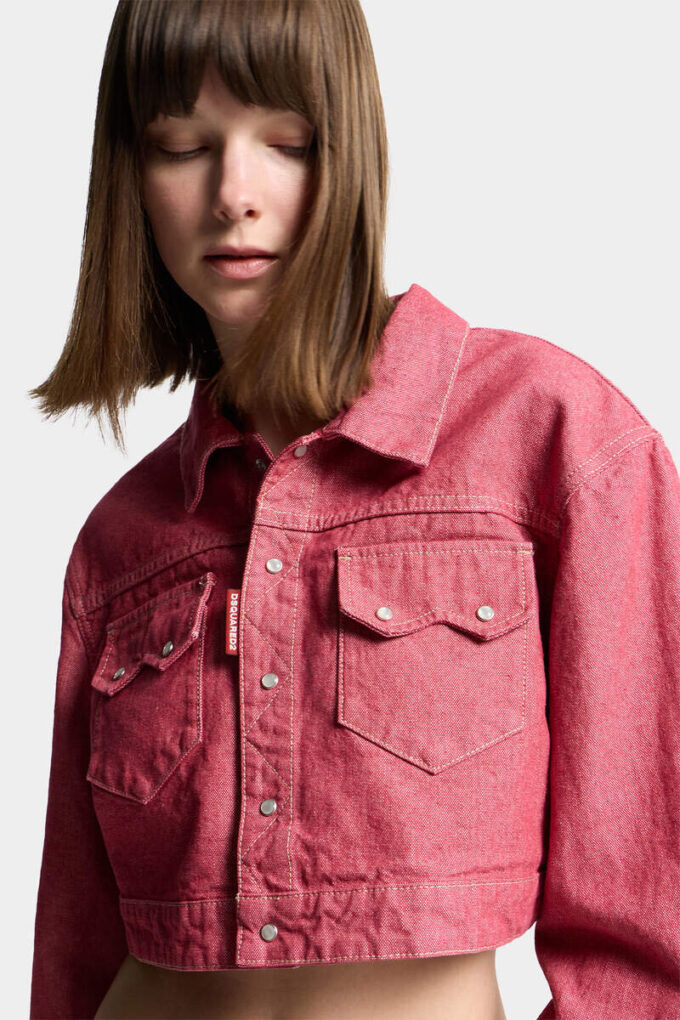 Boxy jeans-jas van Oxford-denim Boxy jeans-jas van Oxford-denim