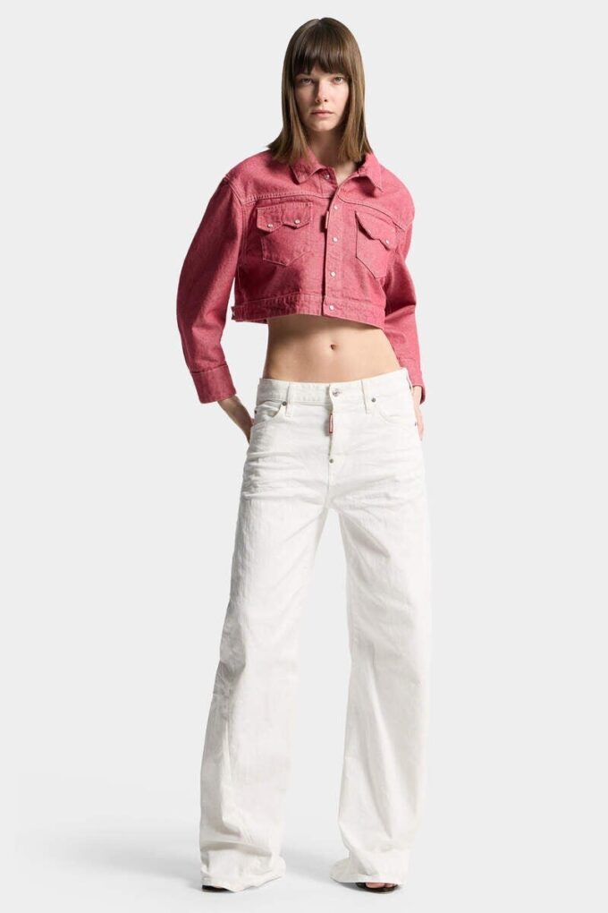 Boxy jeans-jas van Oxford-denim Boxy jeans-jas van Oxford-denim