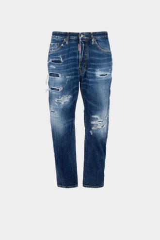Bro-jeans met medium gescheurde wassing