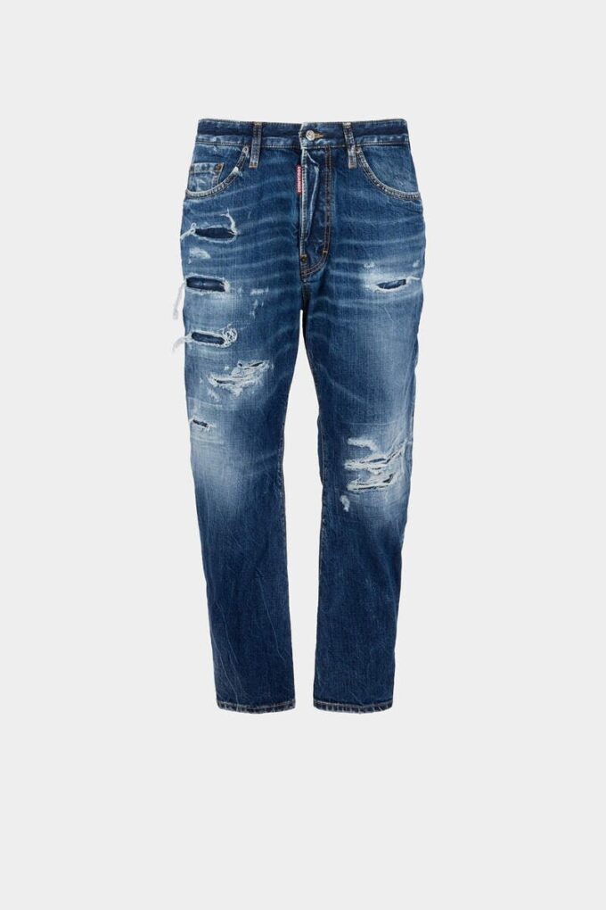 Bro-jeans met medium gescheurde wassing Bro-jeans met medium gescheurde wassing