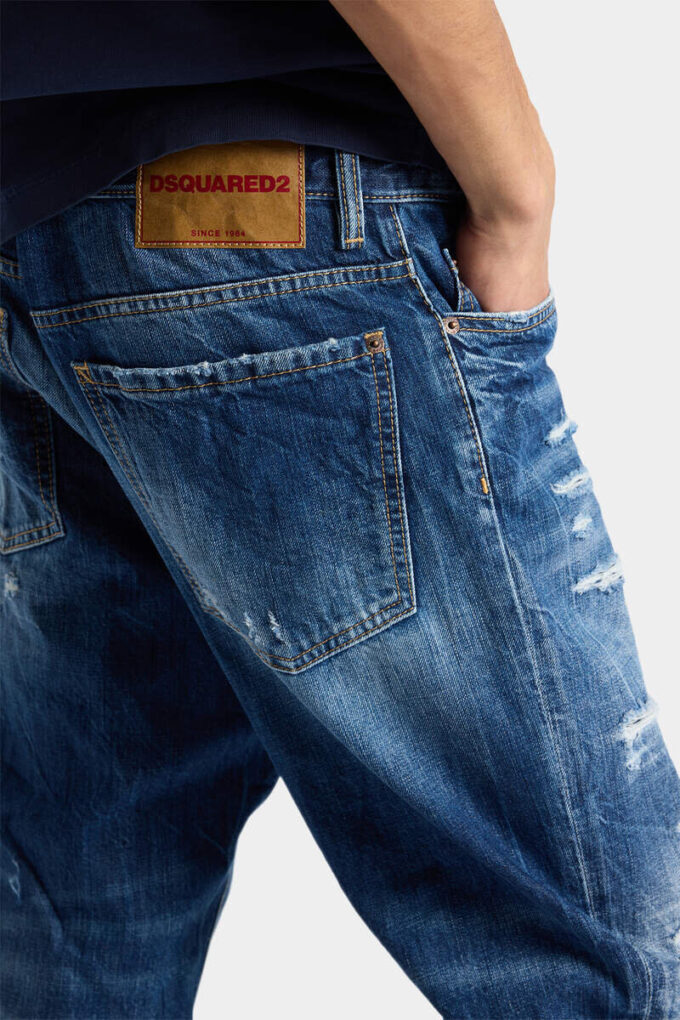 Bro-jeans met medium gescheurde wassing Bro-jeans met medium gescheurde wassing