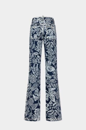Dalma-Jeans met donkere bloemenwas