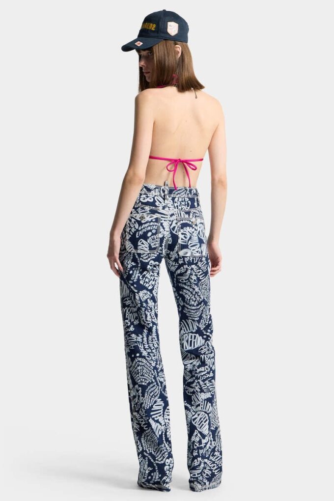 Dalma-Jeans met donkere bloemenwas Dalma-Jeans met donkere bloemenwas