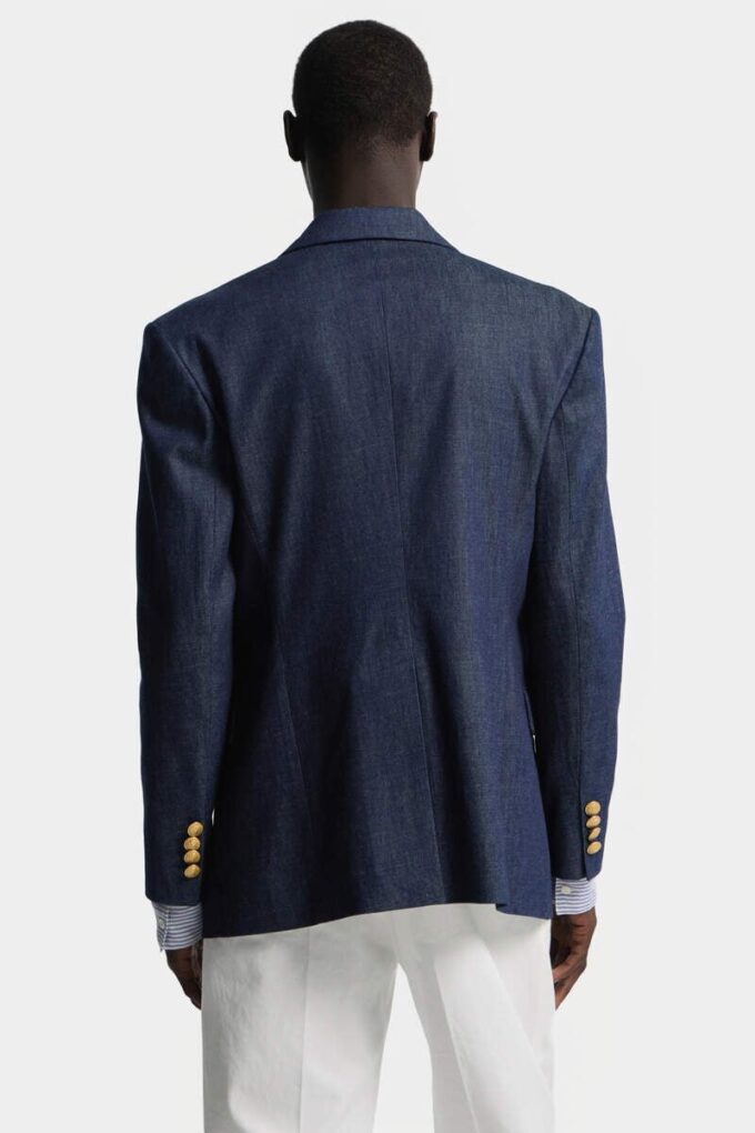 Denim blazer met dubbele rij knopen Denim blazer met dubbele rij knopen