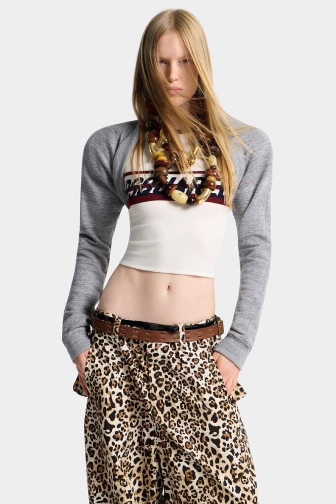 Diep uitgesneden jersey bolero