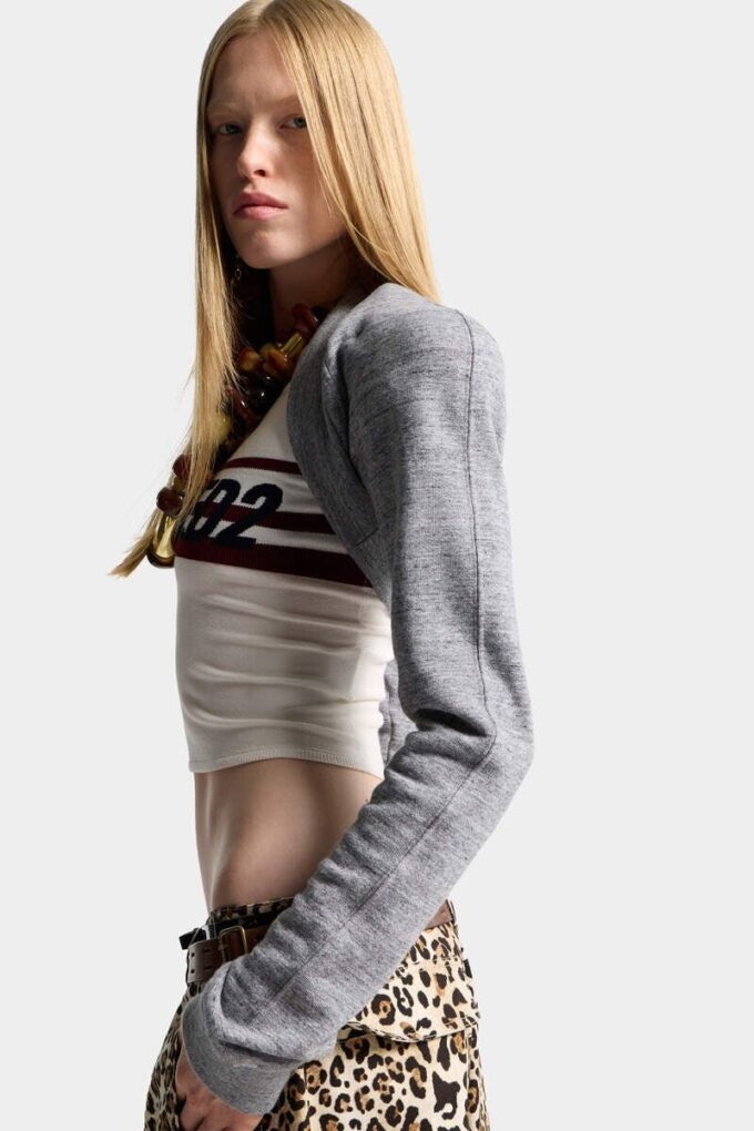 Diep uitgesneden jersey bolero