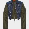 Donkerblauw hybride pilotenjeansjack Donkerblauw hybride pilotenjeansjack