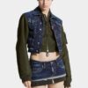 Donkerblauw hybride pilotenjeansjack Donkerblauw hybride pilotenjeansjack