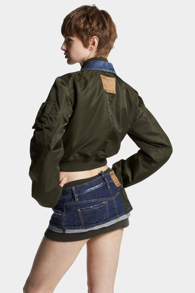 Donkerblauw hybride pilotenjeansjack Donkerblauw hybride pilotenjeansjack