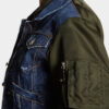 Donkerblauw hybride pilotenjeansjack Donkerblauw hybride pilotenjeansjack