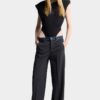 Donkere Rebel Rider Wash hybride denim loszittende broek Donkere Rebel Rider Wash hybride denim loszittende broek