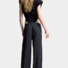 Donkere Rebel Rider Wash hybride denim loszittende broek Donkere Rebel Rider Wash hybride denim loszittende broek