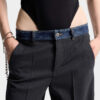 Donkere Rebel Rider Wash hybride denim loszittende broek Donkere Rebel Rider Wash hybride denim loszittende broek