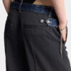 Donkere Rebel Rider Wash hybride denim loszittende broek Donkere Rebel Rider Wash hybride denim loszittende broek