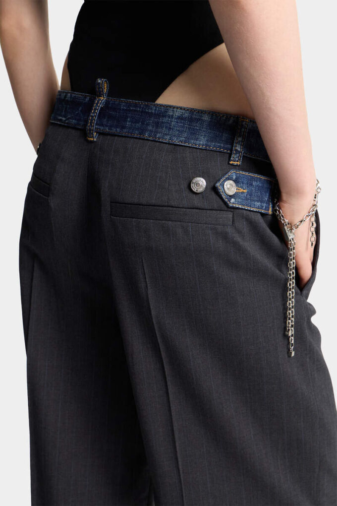 Donkere Rebel Rider Wash hybride denim loszittende broek Donkere Rebel Rider Wash hybride denim loszittende broek
