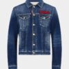 Donkere rokerjas over jeansjas Donkere rokerjas over jeansjas