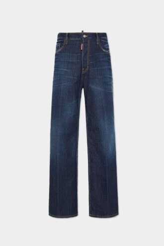 Donkere, strakke wassing, losse Jeans