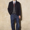 Donkere, strakke wassing, losse Jeans