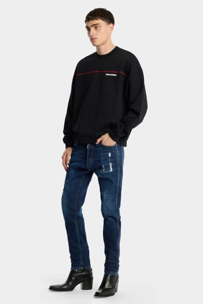 Donkere Teddy Mini Front-Jeans met Smoker-was Donkere Teddy Mini Front-Jeans met Smoker-was