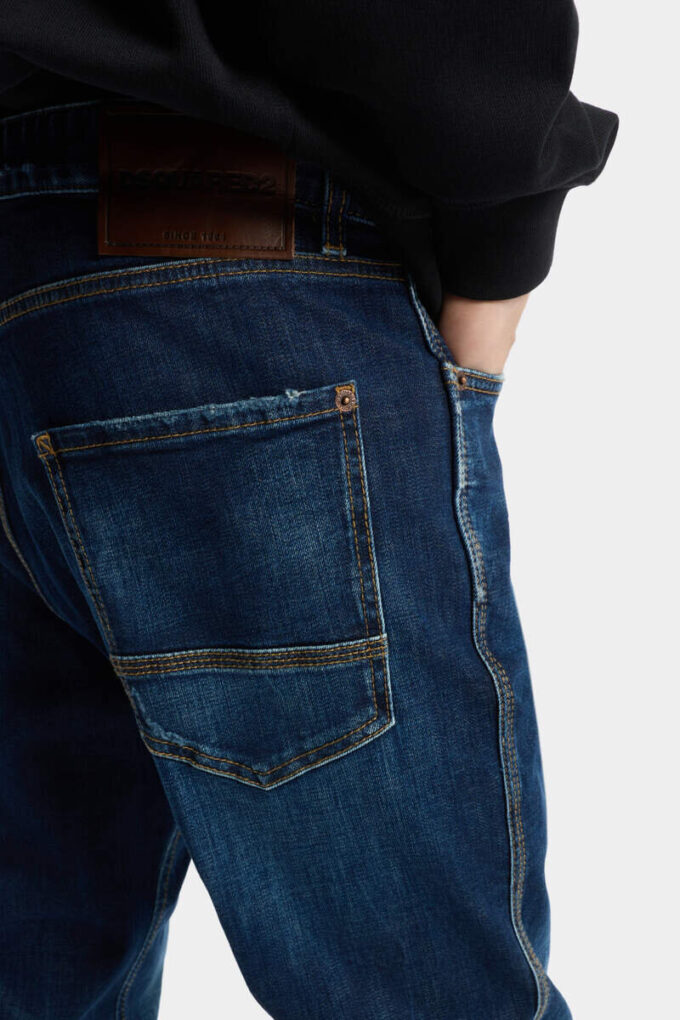 Donkere Teddy Mini Front-Jeans met Smoker-was Donkere Teddy Mini Front-Jeans met Smoker-was
