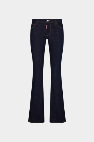 Donkere, uitgewassen flare-Jeans met middelhoge taille