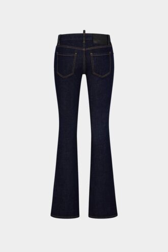 Donkere, uitgewassen flare-Jeans met middelhoge taille
