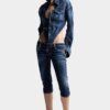 Donkere zomer Jeans zonder rits Donkere zomer Jeans zonder rits
