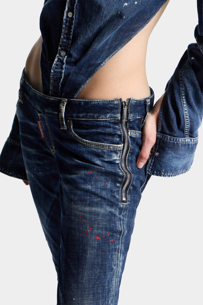 Donkere zomer Jeans zonder rits Donkere zomer Jeans zonder rits
