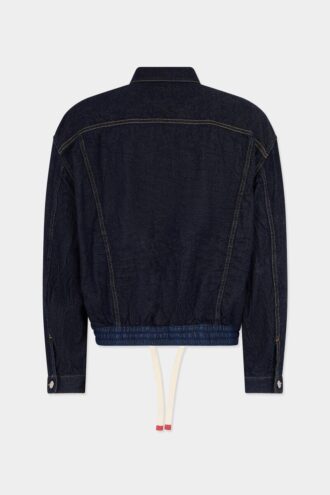 Donkergewassen cargo-Jeans-jasje
