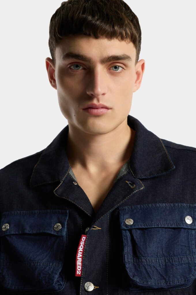Donkergewassen cargo-Jeans-jasje Donkergewassen cargo-Jeans-jasje