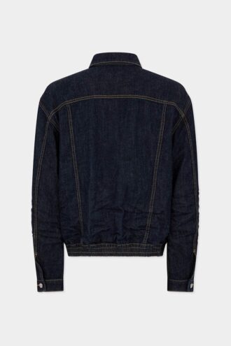 Donkergewassen Jeans-jas met trekkoord