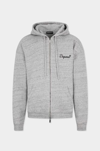 Dsquared2 kenmerkende hoodie met rits en relaxte pasvorm