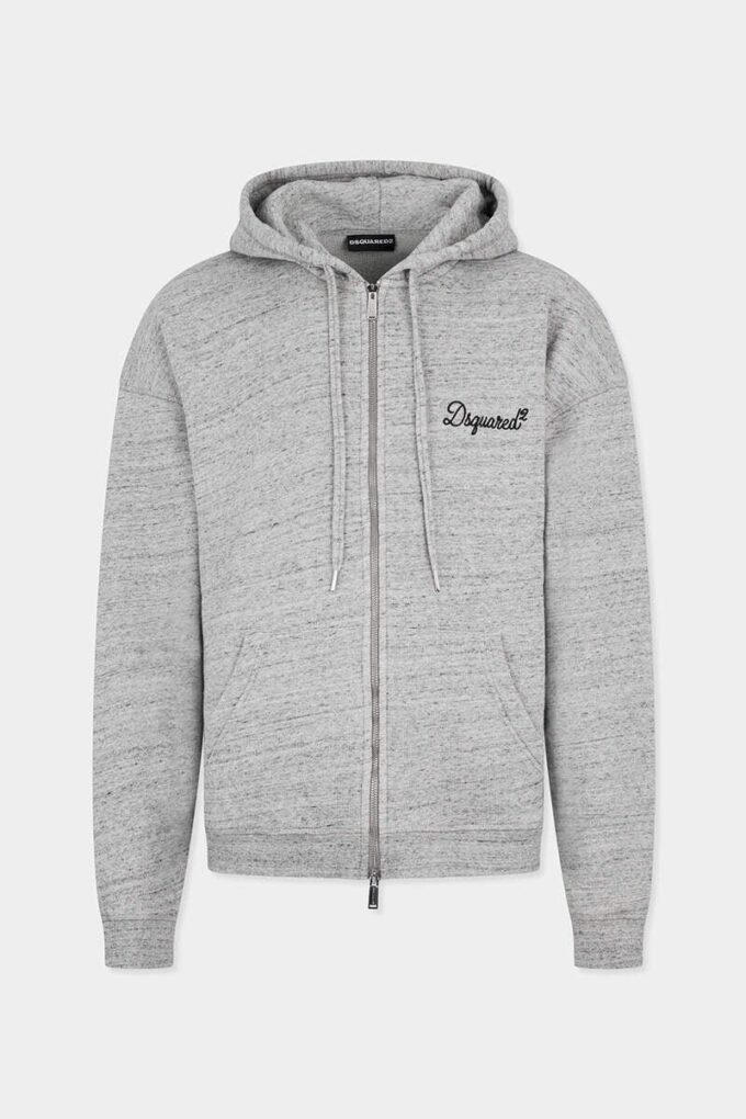 Dsquared2 kenmerkende hoodie met rits en relaxte pasvorm