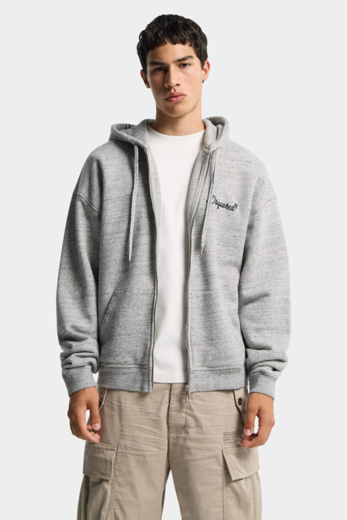 Dsquared2 kenmerkende hoodie met rits en relaxte pasvorm