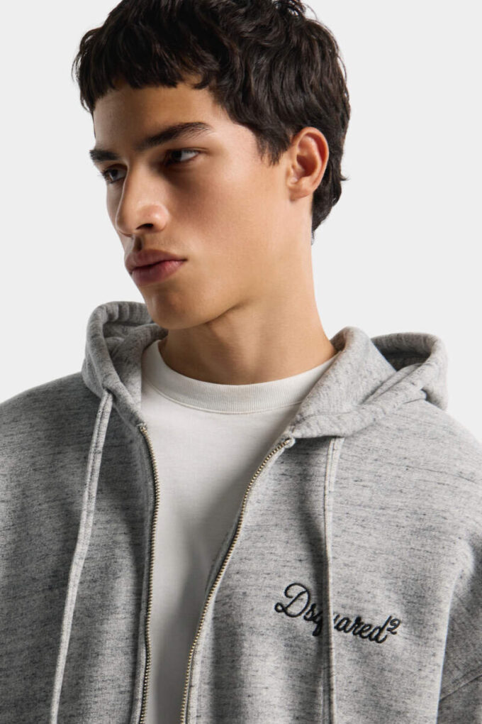 Dsquared2 kenmerkende hoodie met rits en relaxte pasvorm