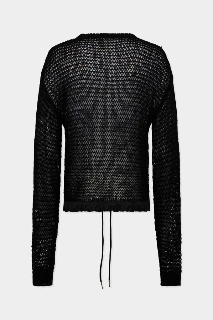 Dsquared2 kenmerkende pullover met opengewerkt patroon Dsquared2 kenmerkende pullover met opengewerkt patroon