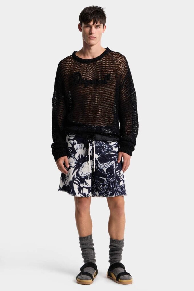 Dsquared2 kenmerkende pullover met opengewerkt patroon Dsquared2 kenmerkende pullover met opengewerkt patroon