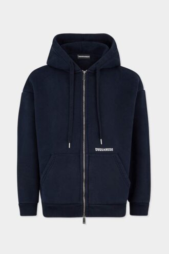 Dsquared2-logo hoodie met ritssluiting en boyfriend-pasvorm