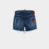 Dsquared2 Rebels donkere wassing afgeknipte korte broeken Dsquared2 Rebels donkere wassing afgeknipte korte broeken