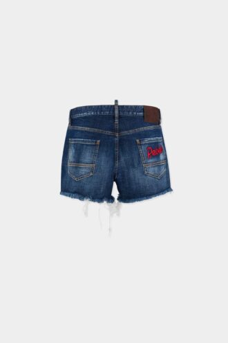 Dsquared2 Rebels donkere wassing afgeknipte korte broeken