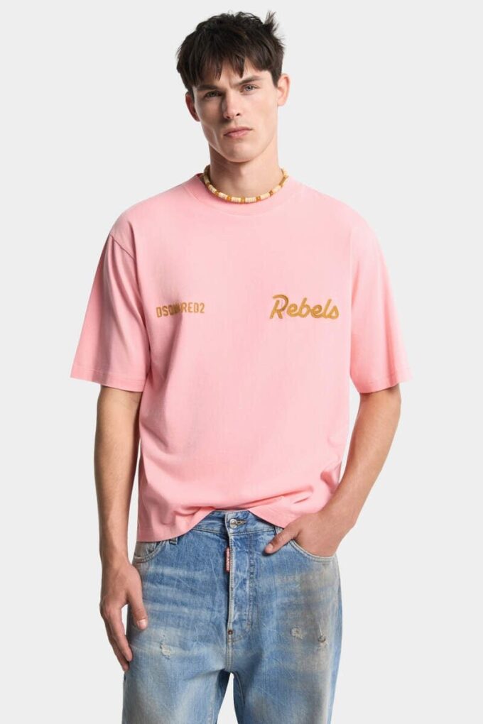 Dsquared2 Rebels T-shirt met losse pasvorm Dsquared2 Rebels T-shirt met losse pasvorm